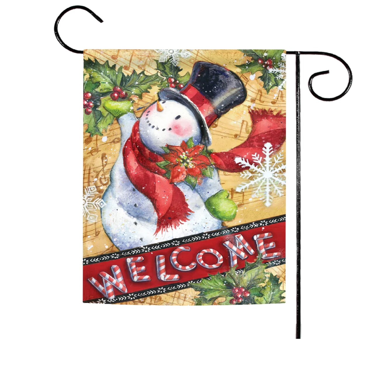 Toland Home Garden Christmas Candy Cane Snowman Outdoor Garden Flag 18" x 12.5"
